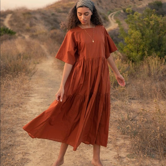 Christy Dawn Theo Dress in Rust - Picture 1 of 6